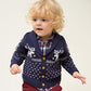 Sanmio Toddler Baby Boys Girls Deer Christmas Cardigan Sweater Long Sleeve Button-Up Coat 6M-4T Navy