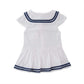 Lxkikmm Baby Girl Nautical Dress Sailor Suit Jumpsuit Romper With Hat, White 3-6 Months