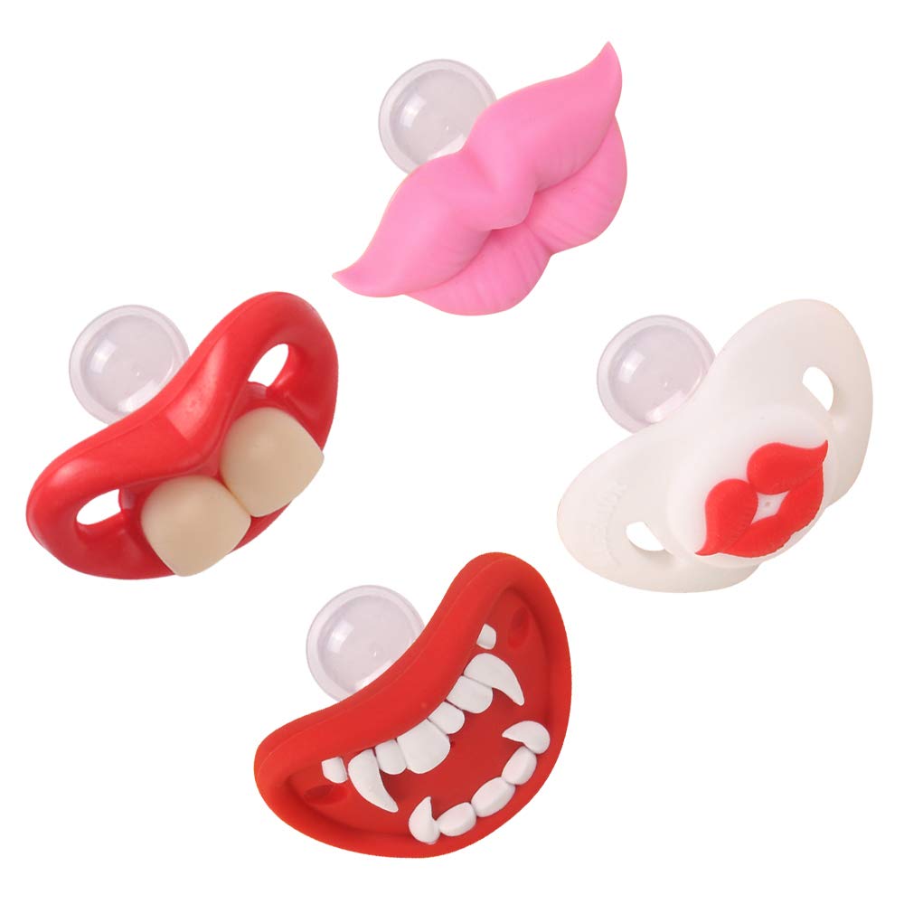 Intatikoo Funny Baby Pacifiers,Teeth Pacifier For Baby Funny,Lips Pacifiers,Funny Pacifiers 6-18 Months