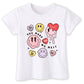 Kids Toddler Baby Girls Boys Valentine'S Day T-Shirt Short Sleeve Love Heart You Make Me Melt Cotton Top (White Emoticon,6 Years