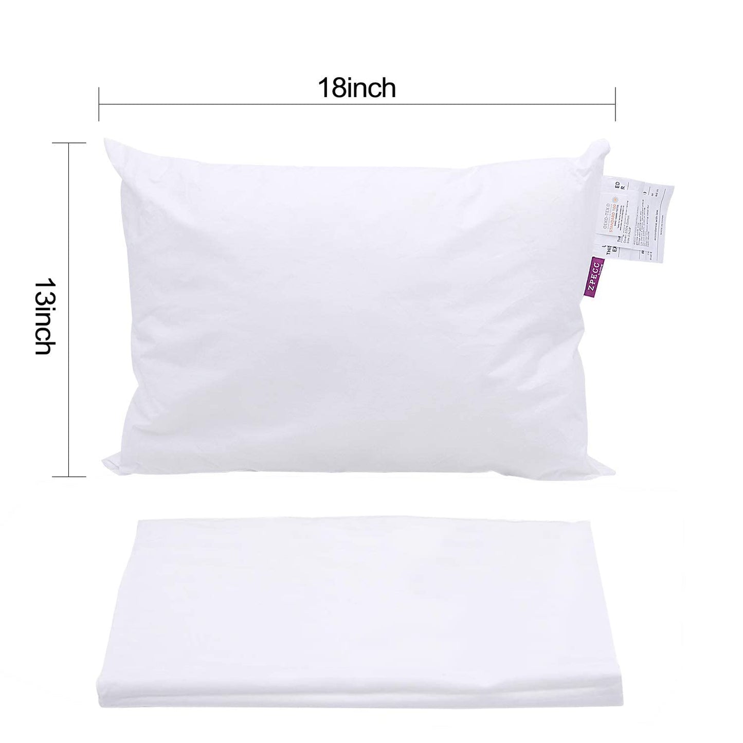 Zpecc Toddler Pillow With Pillowcase - 13 X 18 Organic Pillows For Sleeping, Soft Breathable Small Kids Pillow For Crib, Toddler