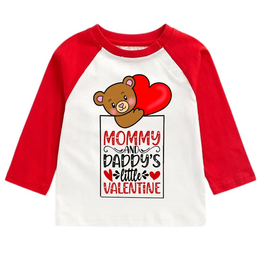 Printmate Cotton RedWhite Multicolor Long Sleeve Tees Mommy And DaddyS Little Valentine Kids TShirt For Baby Boys And Girls 