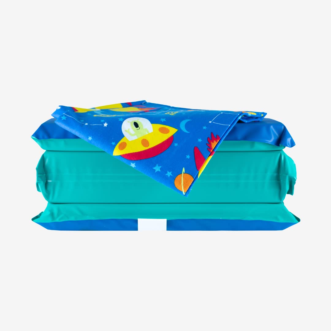 Kindermat 2' Jr. Daydreamer And Full Nap Mat Washable Cover - New Space Time Design- Regular, 47' X 22', Great For Daycare &