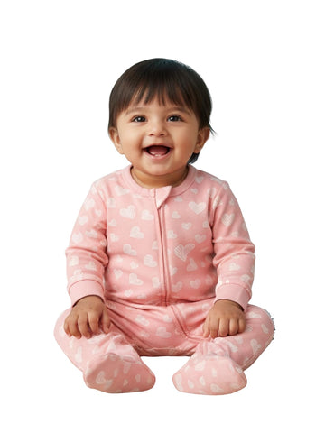 The Mom Store Baby Zipper Romper For Boys And Girls | Cotton | Soft Infant Bodysuit | Trendy Stylish Sleepsuit Nightsuit For New