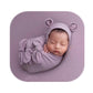 Vemonllas Newborn Baby Boy Girl Photography Props Bow Wrap, Posing Aid, Hat And Blanket Set Of 4 Pcs (Dark Purple)