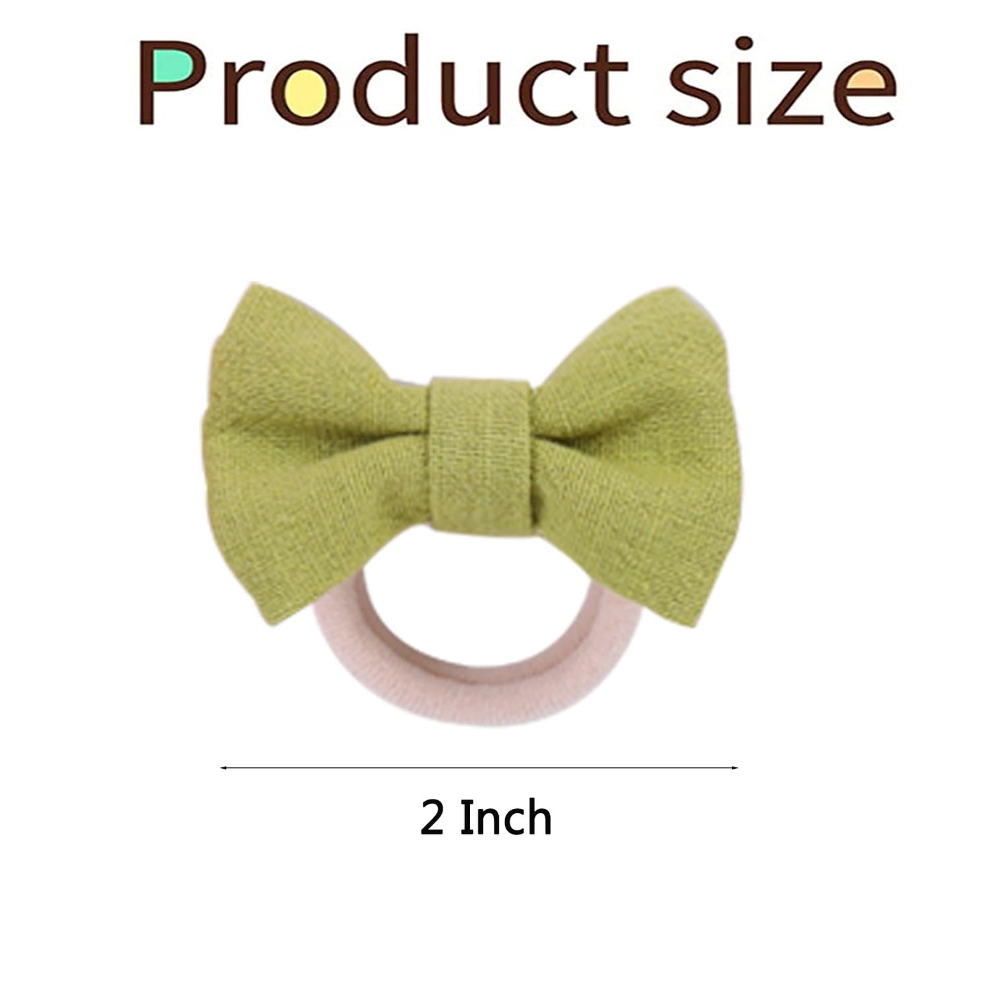 30Pcs 2 Inch Baby Girls Hair Ties With Linen Bows,Soft Elastics Ponytail Holders Hair Accessories For Infants Toddlers Baby Girl