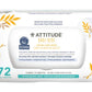Attitude Oatmeal Sensitive Natural Baby Care Wipes, Vegan And Cruelty-Free, Unscented, 72 Wipes