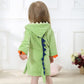 C-Young Kids Bath Robe Toddler Cotton Towel Animal Dinosaur Hooded Bathrobe, Green, S Size For 1-3 Ages Baby