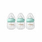 Glass Baby Bottles, Newborn Baby Bottle 4Oz/120Ml With Slow Flow Breast-Like Nipple For 0+, Anti Colic, Bpa Free, Blue/3Pack
