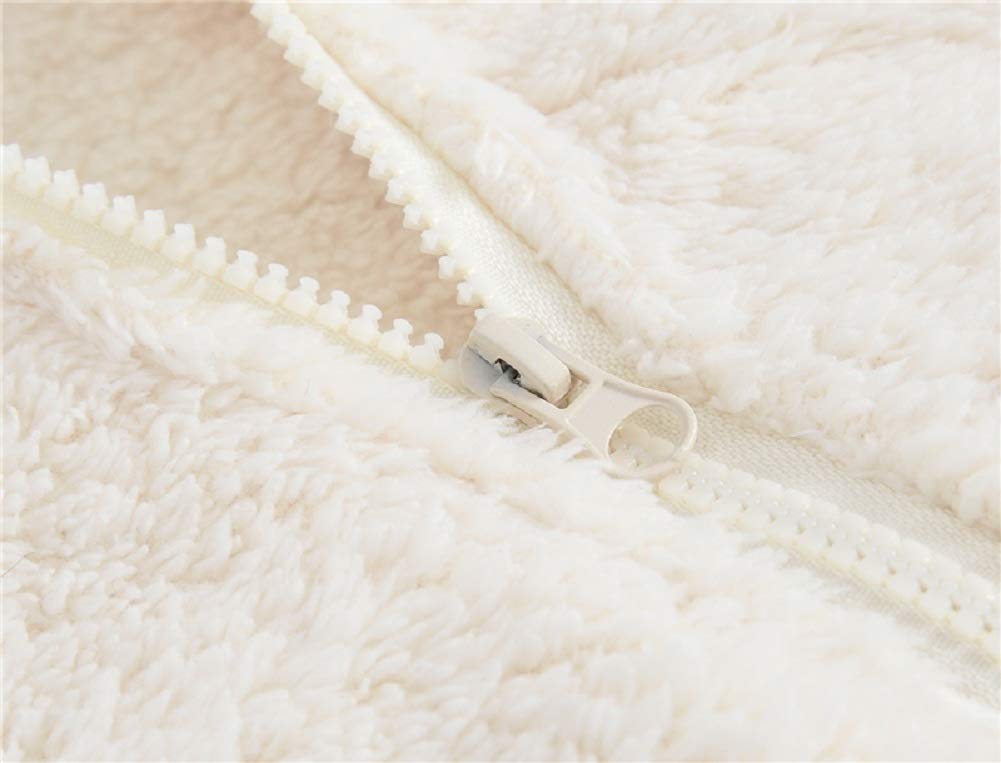 Jeskids Toddler Girls Boys Fleece Hoody Jacket Zip Up Teddy Coat Warm Winter Outwear White