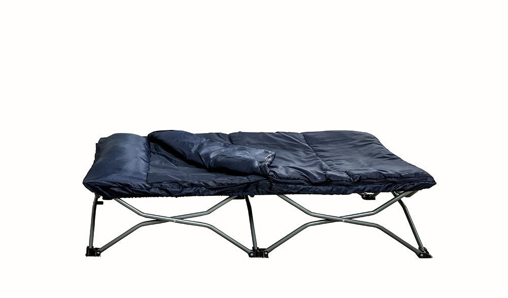 Regalo My Cot Deluxe Portable Toddler Bed, Includes Sleeping Bag, Navy