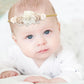 Cinaci 5 Pieces Super Stretchy Soft Baby Girl Nylon Flower Headbands Baptism Christening Floral Tiaras Crowns Hairbands Hair Acc
