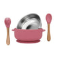 RENVA Stainless Steel Baby Bowls with Suction, 2in1 SUS304 Toddlers & Removable Silicone Suction Kids Bowl Anti Scald Non Toxi