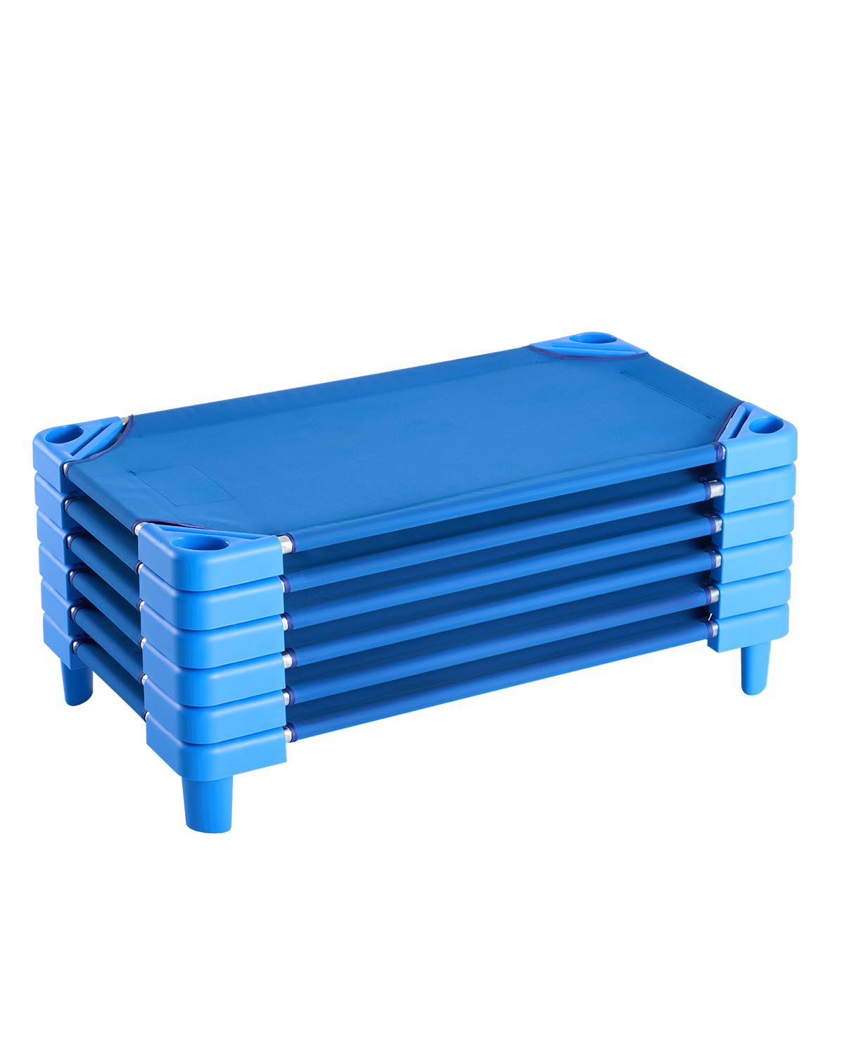 Vevor Stackable Kiddie Cot, Pack Of 6, Portable Toddler Nap Cots, Standard Size 42' L X 23' W Daycare Cots For Kids, Preschool