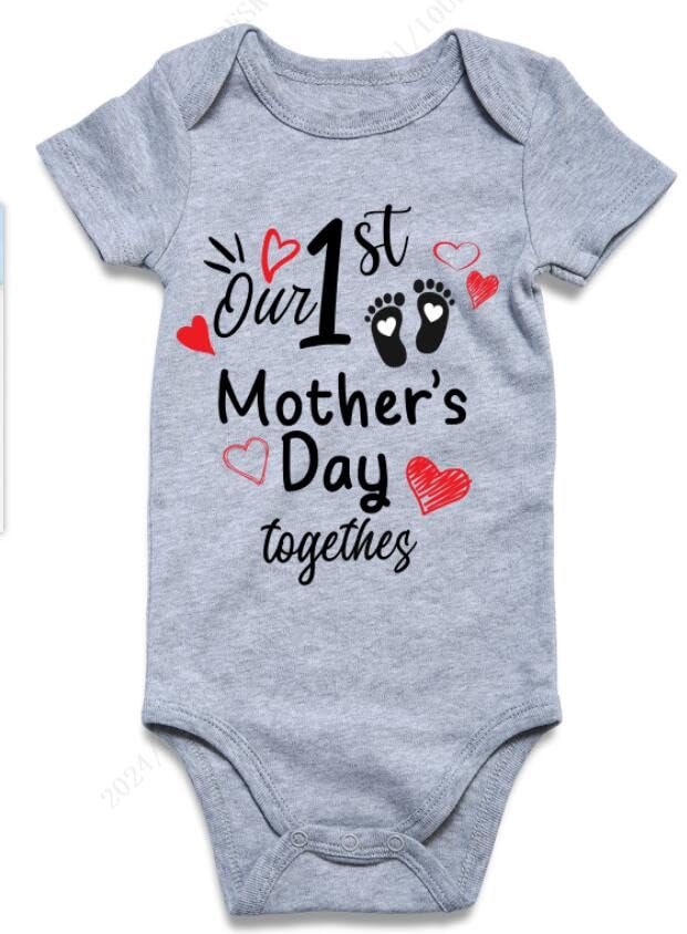 Funnycokid Baby Boy Our 1St Mother'S Day Together Outfit Bodysuit Infant Boys Girls Newborn Stuff Gender Neutral Clothes Announc