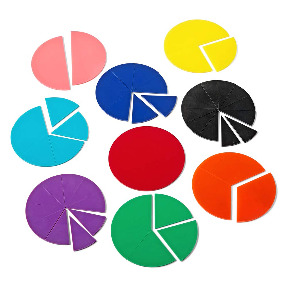 hand2mind Plastic Rainbow Fraction Circles, Fraction Manipulatives, Unit Fraction, Rainbow Circle Math Manipulatives, Fraction G