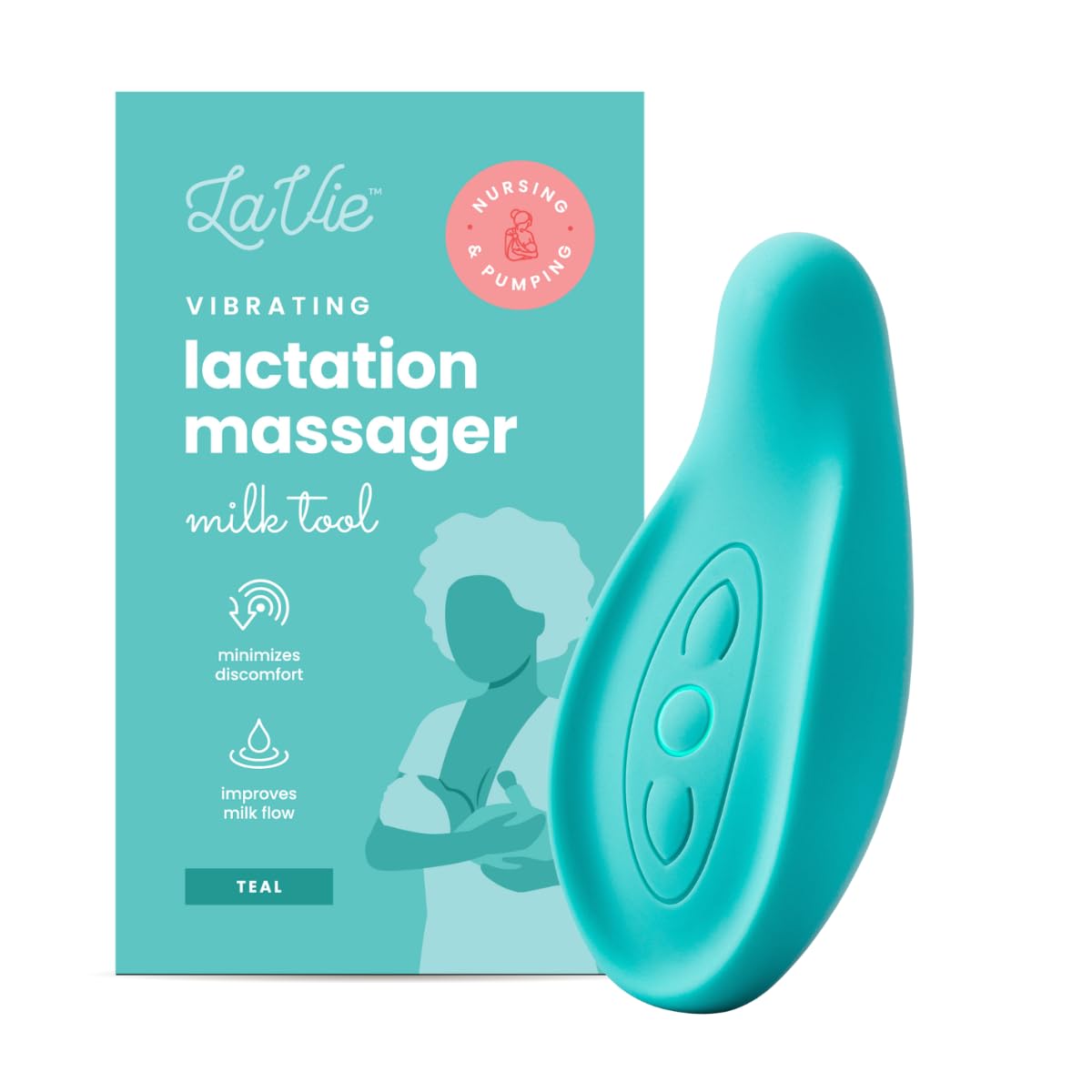 Lavie The Original Lactation Massager For Breastfeeding, Nursing, Pumping, Better Milk Flow, Reduced Discomfort (Teal)