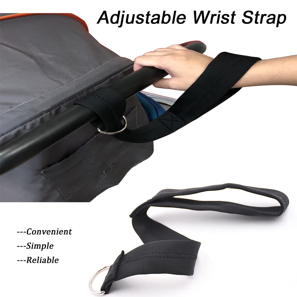 Syooy 2 Pack Baby Stroller Safety Wrist Strap Adjustable Pram Wheelchair Hand Leash Black Retractable Adjustable Dog Leash Short