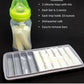 Breast Milk Freezer Storage Trays, 10-1Oz Bars, 2 Silicone Tray Containers W/Leak Resistant Lids, Food Grade Silicone (Milk Tray