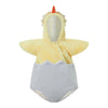 Beqeuewll Halloween Baby Costumes Infant Chicken Costume Hooded Bubble Romper Cute Baby Boy Girl Eggshell Cosplay Set(Eggshell,