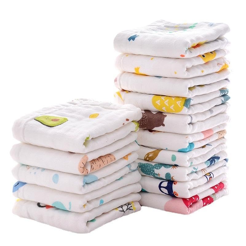 ZURATO Baby Muslin Cotton Baby Washcloths Extra Soft Reusable Hankies & Napkins for Infants & Baby Care Face Towels Muslin Cotto