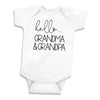 Bump And Beyond Designs Baby-Boys Hello Grandma And Grandpa Baby Announcement Leotard For Grandparents White, 0-3 Months