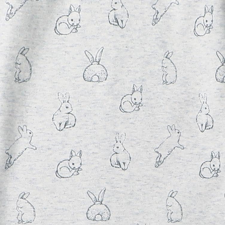 Owlivia Organic Cotton Baby Boy Girl Zip Up Sleep N Play, Footless, Long Sleeve(3-6 Months, Gray Rabbit)
