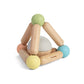 PlanToys Wooden Clutching Triangle Baby Toy with Gentle Sound in Two-Toned Ball (5256) | Pastel Color Collection |Sustainably Ma