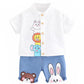 Bold N Elegant Boys Jungle Friends Half Sleeve Cotton Printed Shirt & Denim Shorts For Infant Toddler Tween Boys (34 Years, Whi