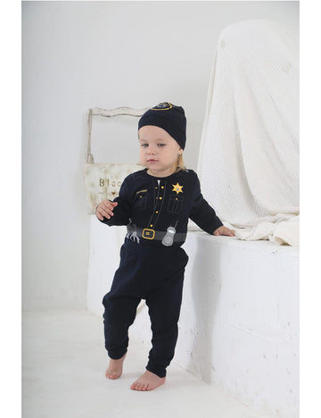 Singcoco Baby Boy Costume Outfit Police Newborn Officer Costume Outfit Policeman Clothes (Police, 12-18 Months)