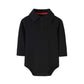 Baby Boys Pure Color Cotton Short Long Sleeve Polo Bodysuit 3-24 Months (Black/Long Sleeve, 24 Months)
