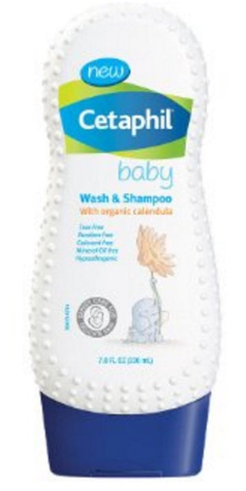 Cetaphil Baby Wash And Shampoo With Organic Calendula, 7.8 Ounce Per Bottle (2 Bottles)
