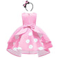 Ibtom Castle Girls Polka Dot Halloween Christmas Princess Party Cosplay Pageant Fancy Costume Tutu Birthday Dress Up+ Mouse Ears