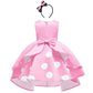 Girls Polka Dot Halloween Christmas Princess Party Cosplay Pageant Fancy Costume Tutu Birthday Dress Up+ Mouse Ears Headband Vac