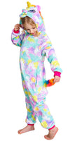 Newplush Christmas Girls And Boys Flying Galaxy Unicorn Unicorn Onesie Pajamas Soft Fleece Halloween Costume Sleepwear (10-12 Ye