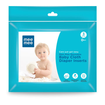 Mee Mee Reusable Baby Cloth Diaper Inserts | Washable Nappies For Cloth Nappies | Super Absorbent Nappy Pads (3 Pcs)