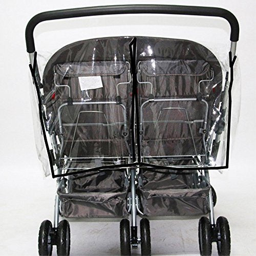 Stroller Rain Cover,Universal Rain Cover For Side By Side Baby Stroller, Double Stroller Cover For Rain And Wind ,Baby Outdoor A