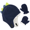 Baby Boy Sherpa Hats And Mittens Set Toddler Gloves Warm Fleece Winter Hat Baby Girl Dinosaur Navy 2-4T