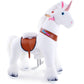 PonyCycle Official Classic U Series Ride on White Horse Unicorn Toy Plush Walking Animal Size 3 for Age 3-5 Ux304