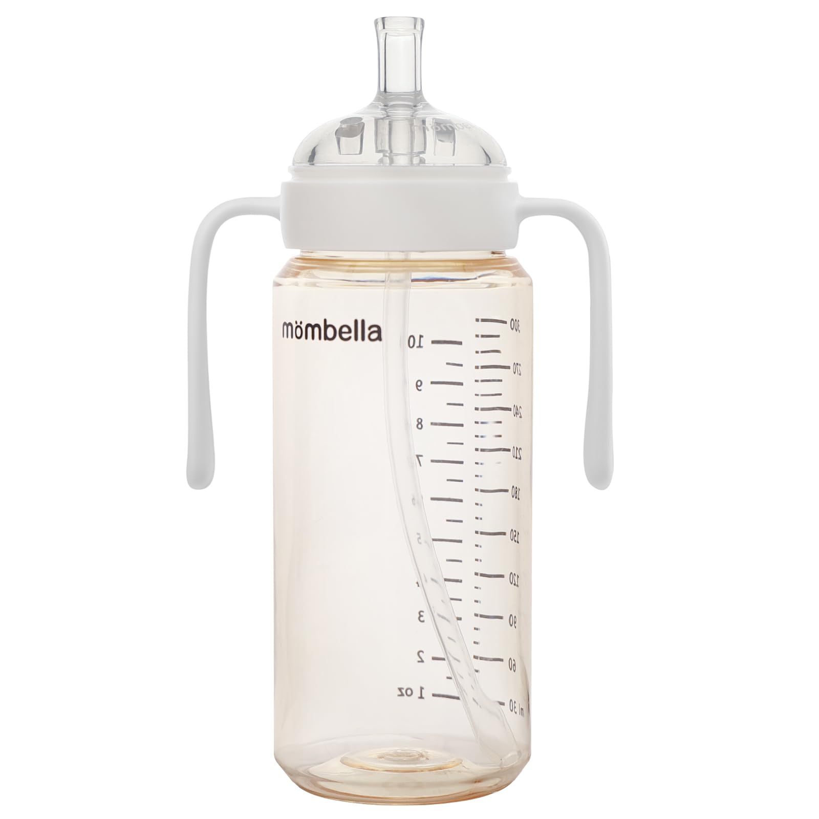 Mombella Classic PPSU Baby Bottles with Extra Fast Flow Nipple for 6 Months+, Anti Colic Infant Feeding Bottle with Straw n Hand