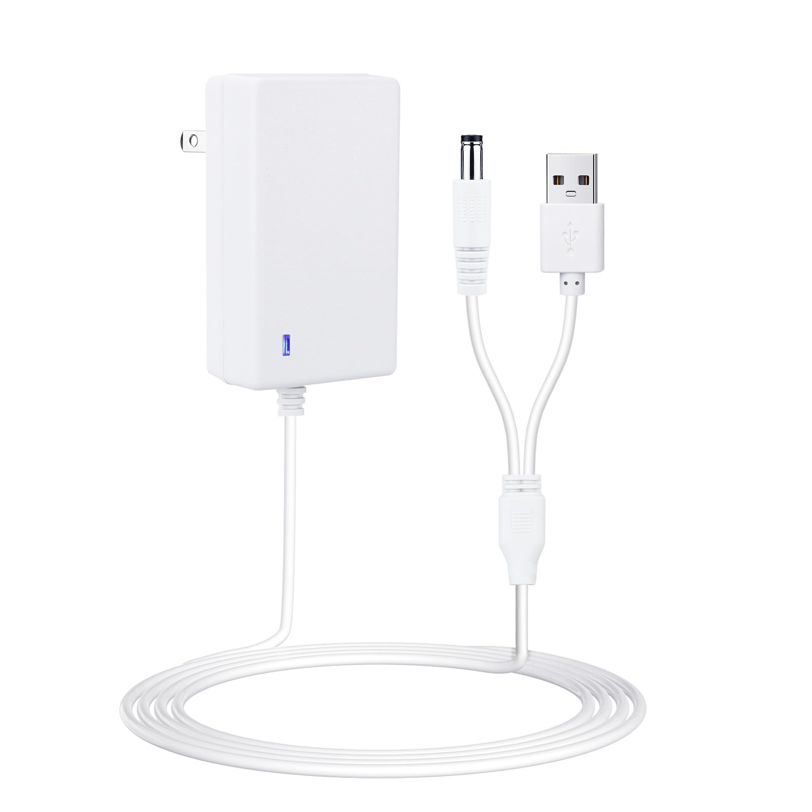 Baby Swing Power Cord for Ingenuity InLighten, Simple Comfort and Swingn Go Charger, 2-in-1 Charging Cable with USB A and DC Pl