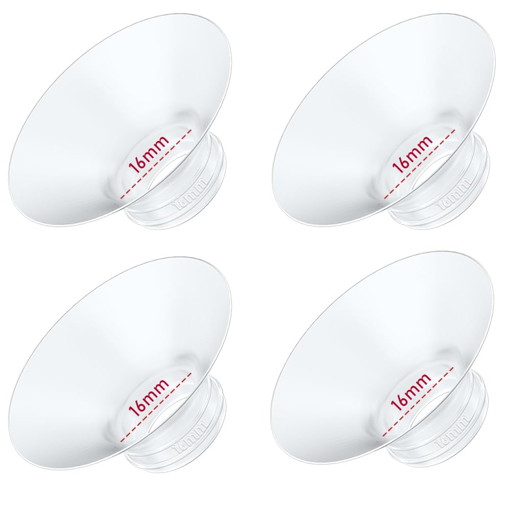 4PC Flange Insert 16mm Compatible with Momcozy M5/M6/M9/S12 Pro/V1 Pro/V1 Pro Breast Pump, Fit for Eufy/Elvie/Medela/Spectra/Lan