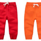 CuteOn Unisex Toddler Jogger Pants Kids Cotton Elastic Waist Winter Baby Sweatpants Pants 4Year Red&Orange