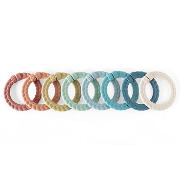 Itzy Ritzy Linking Ring Set; Set of 8 Braided, Rainbow-Colored Versatile Linking Rings; Attach to Babys Car Seat, Stroller & Ac