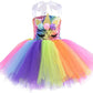 Viyorshop Girl Unicorn Costume Led Light Up Unicorn Tutu Dress For Halloween Party Costumes(Rainbow Sequins, 7-8 Years)