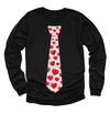 Red Hearts Tie Girls Boys Valentines Day Shirt Gamer Shirt Toddler Kids T-Shirt 2T Black