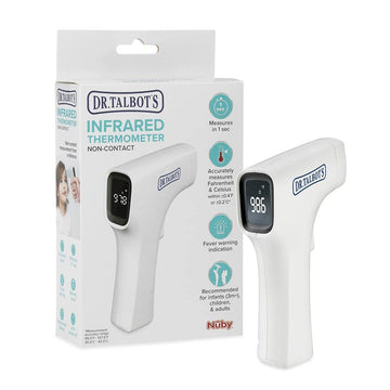Dr. Talbot'S Easy Handle Non-Contact Infrared Thermometer With Led Screen, Fever Warning Indicator, Accurate 1 S Reading For Bab