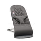 BabyBjrn Bouncer Bliss, Anthracite, Woven, Petal Quilt | 2-in-1 Adjustable Baby Bouncer Seat and Toddler Chair, Newborn to Toddl