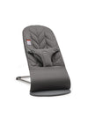 BabyBjrn Bouncer Bliss, Anthracite, Woven, Petal Quilt | 2-in-1 Adjustable Baby Bouncer Seat and Toddler Chair, Newborn to Toddl