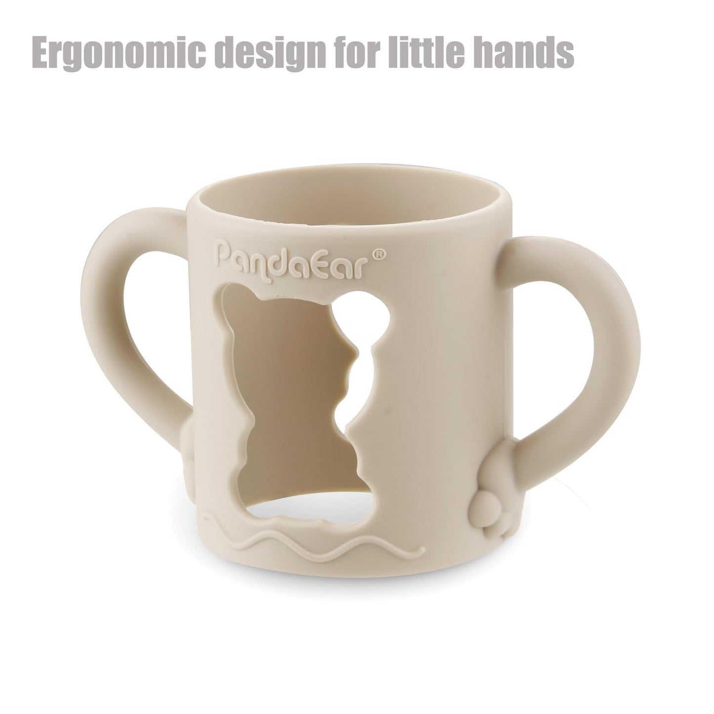 Pandaear 4 Pack Silicone Baby Bottle Handles With Dr Brown Narrow Baby Bottles 8 Oz/250 Ml, Non-Slip Easy Grip Handles